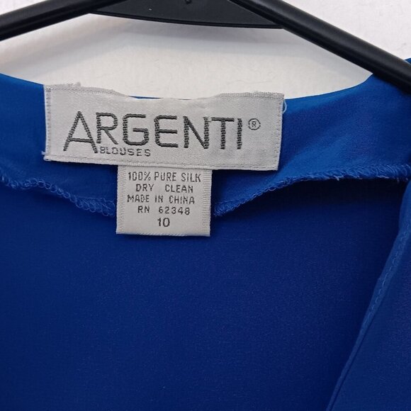 SILK SKIRT & TOP SET: VINTAGE CERULEAN BLOUSE, ASHLEY BLACK WRAPAROUND SKIRT - Picture 5 of 10